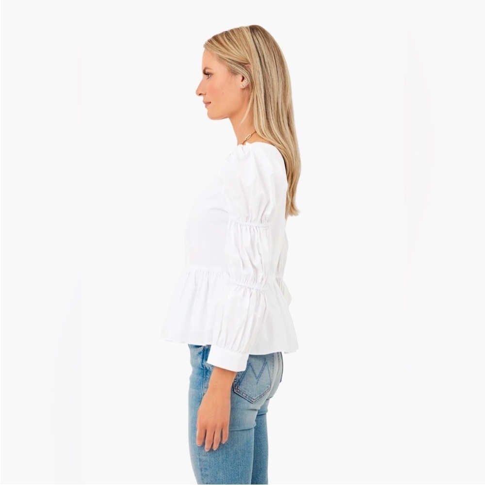BOGO! Tuckernuck Hyacinth House White Clemons Long Sleeve Puff Blouse XL - Picture 9 of 9